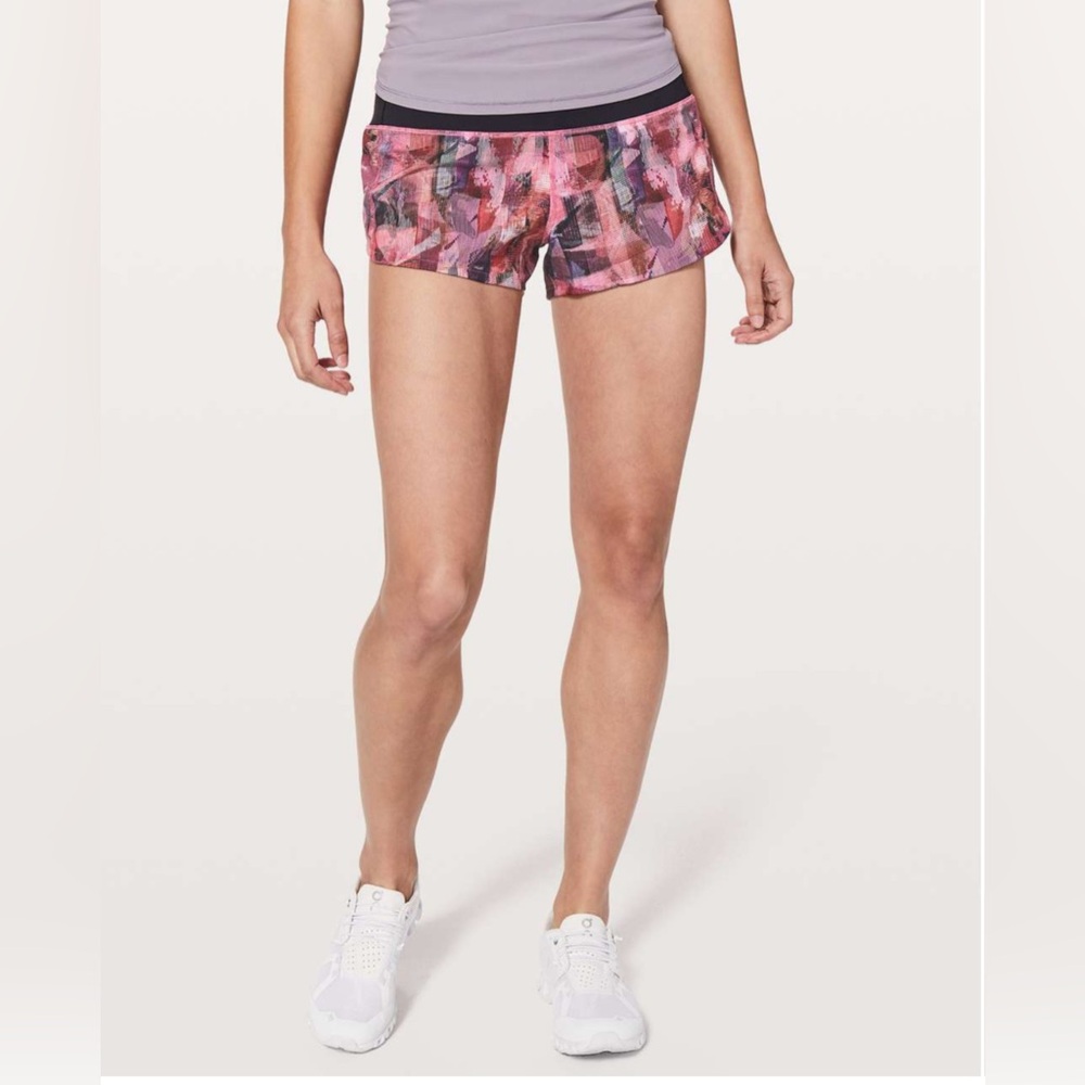 lululemon athletica Pink Multi Abstract Print Speed Shorts